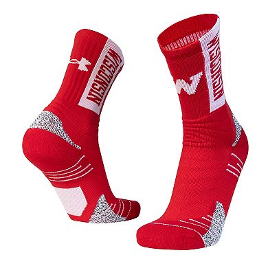 Unisex Under Armour Red Wisconsin Badgers Throwback Playmaker Crew Socks