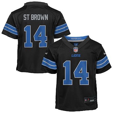 Preschool Nike Amon-Ra St. Brown Black Detroit Lions Alternate Player Game Jersey
