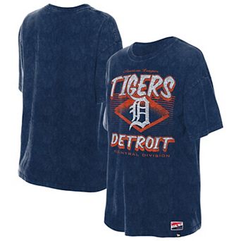 Women's New Era Navy Detroit Tigers Mineral Wash Oversized T-Shirt