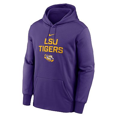 Men's Nike Purple LSU Tigers Team Stacked Performance Pullover Hoodie