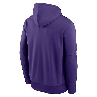 Men's Nike Purple LSU Tigers Team Stacked Performance Pullover Hoodie