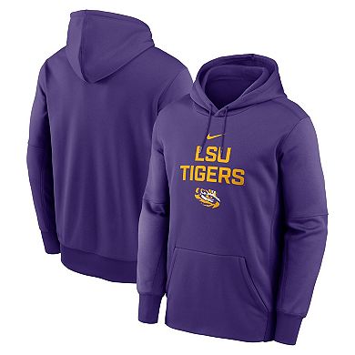Men's Nike Purple LSU Tigers Team Stacked Performance Pullover Hoodie