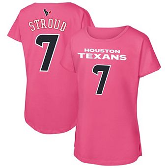 Girls Youth Outerstuff C.J. Stroud Pink Houston Texans Player Name & Number T-Shirt