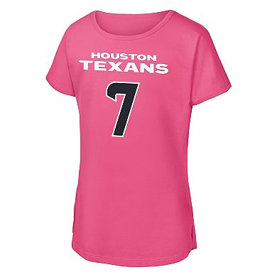 Girls Youth Outerstuff C.J. Stroud Pink Houston Texans Player Name & Number T-Shirt