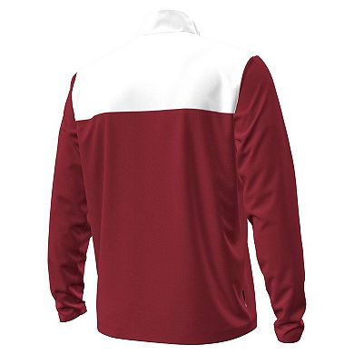 Men's Under Armour Garnet/White South Carolina Gamecocks Green Blocked Quarter-Zip Pullover