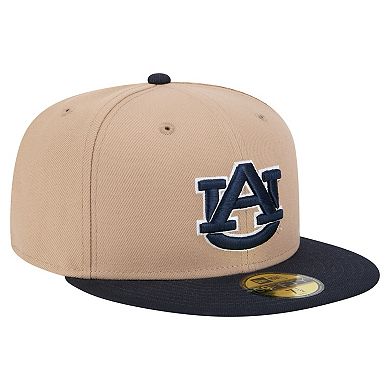 Men's New Era Khaki Auburn Tigers Two-Tone 59FIFTY Fitted Hat