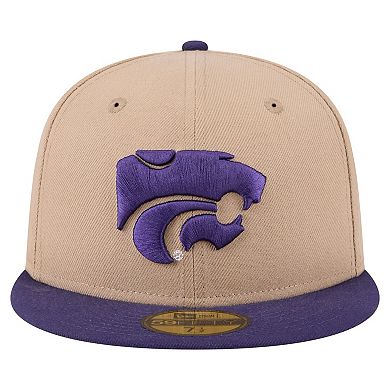 Men's New Era Khaki Kansas State Wildcats Two-Tone 59FIFTY Fitted Hat