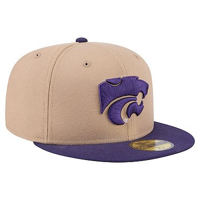 Men's New Era Khaki Kansas State Wildcats Two-Tone 59FIFTY Fitted Hat