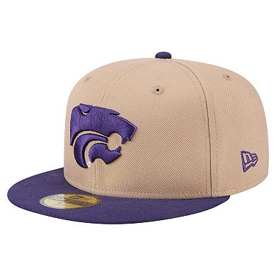 Men's New Era Khaki Kansas State Wildcats Two-Tone 59FIFTY Fitted Hat