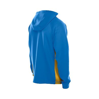 Men's New Era Powder Blue Los Angeles Chargers Combine Authentic Raglan Scuba Full-Zip Hoodie