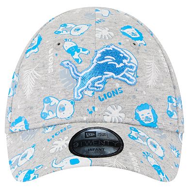 Infant New Era Gray Detroit Lions Animal 9TWENTY Adjustable Hat