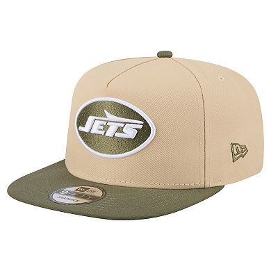 Men's New Era Khaki/Olive New York Jets Color Pack A-Frame 9FIFTY Snapback Hat