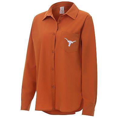Women's ZooZatz Burnt Orange Texas Longhorns Stretch Woven Button-Up Shirt