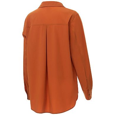 Women's ZooZatz Burnt Orange Texas Longhorns Stretch Woven Button-Up Shirt