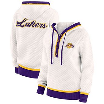 Women's WEAR by Erin Andrews White Los Angeles Lakers Plus Size Hoodie Sweater