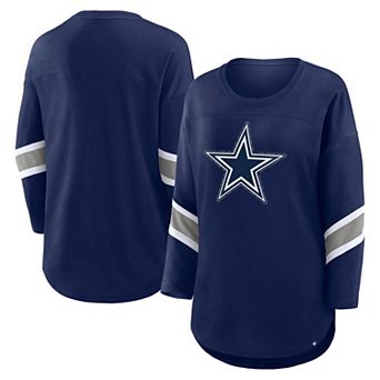 Women's Fanatics Navy Dallas Cowboys Redzone Bling 3/4-Sleeve T-Shirt