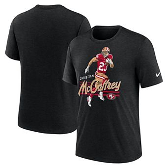 Men's Nike Christian McCaffrey Heather Black San Francisco 49ers Player Graphic T-Shirt