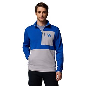 Men's Columbia Royal/Gray Kentucky Wildcats Hike Omni-Wick Half-Zip Pullover