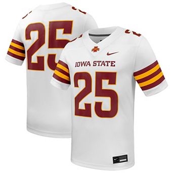 Men's Nike #25 White Iowa State Cyclones Untouchable Replica Game Jersey