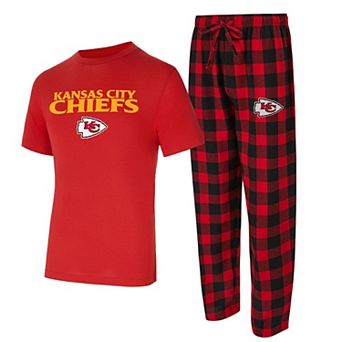 Men's Concepts Sport Red/Black Kansas City Chiefs Big & Tall Avondale T-Shirt & Flannel Pants Sleep Set