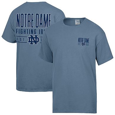 Men's ComfortWash Blue Notre Dame Fighting Irish Big Name T-Shirt