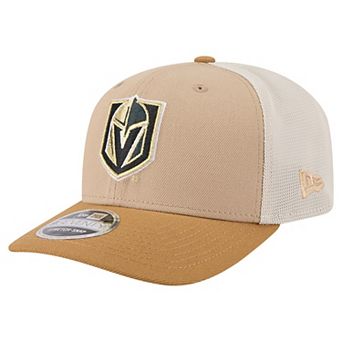 Men's New Era Tan/Light Brown Vegas Golden Knights Two-Tone Trucker 9SEVENTY Stretch Snap Adjustable Hat