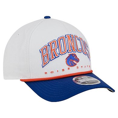 Men's New Era White/Royal Boise State Broncos Arch Two-Tone Rope 9FORTY A-Frame M-Crown Adjustable Hat