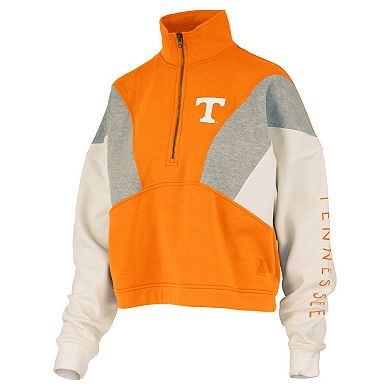 Women's Pressbox Tennessee Orange Tennessee Volunteers Ferrara Color Block Quarter-Zip Sweatshirt