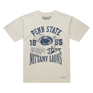 Men's Mitchell & Ness Cream Penn State Nittany Lions Heritage Scholar T-Shirt