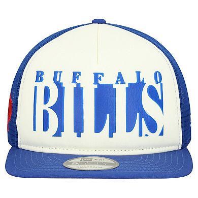Men's New Era Cream/Royal Buffalo Bills Throwback Cutout A-Frame 9FIFTY Snapback Hat