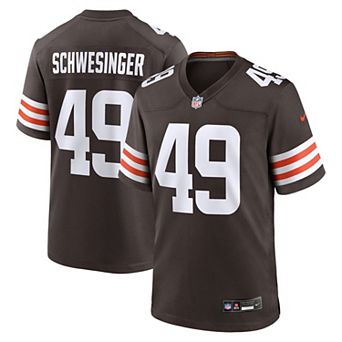 Men's Nike Carson Schwesinger Brown Cleveland Browns 2025 NFL Draft Game Jersey