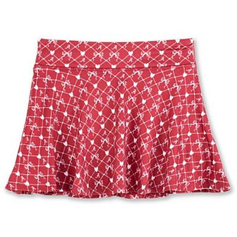 Girls Youth ZooZatz Crimson Alabama Crimson Tide All-Over Print Bow Team Logo Skort