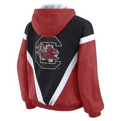 Women's WEAR by Erin Andrews Garnet/Black South Carolina Gamecocks Colorblock Full-Zip Hoodie Windbreaker Jacket