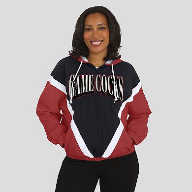 Women's WEAR by Erin Andrews Garnet/Black South Carolina Gamecocks Colorblock Full-Zip Hoodie Windbreaker Jacket