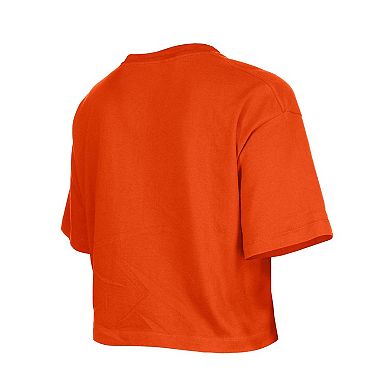 Girl's New Era Orange Cincinnati Bengals Flip Sequin Boxy T-Shirt