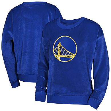 Youth Girls Outerstuff Royal Golden State Warriors Step Back Crewneck Sweatshirt