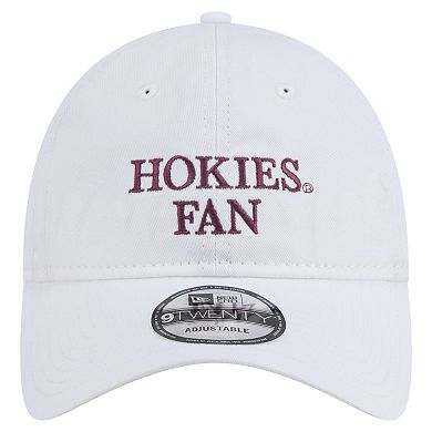 Men's New Era White Virginia Tech Hokies Fan 9TWENTY Adjustable Hat