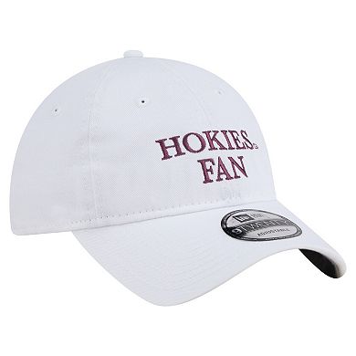 Men's New Era White Virginia Tech Hokies Fan 9TWENTY Adjustable Hat