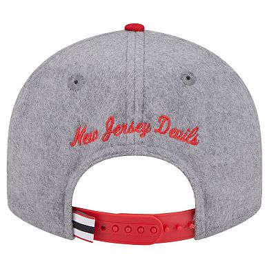 Men's New Era Gray/Red New Jersey Devils Wool Pin Low Profile 9FIFTY Snapback Hat