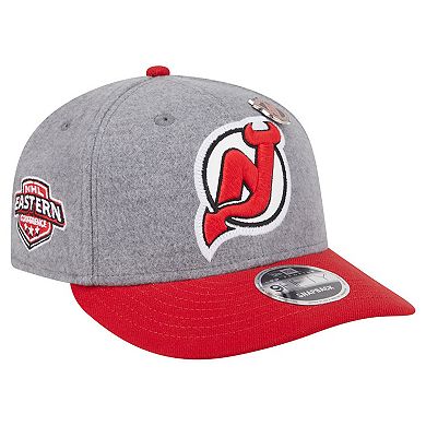 Men's New Era Gray/Red New Jersey Devils Wool Pin Low Profile 9FIFTY Snapback Hat