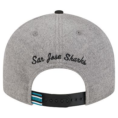Men's New Era Gray/Black San Jose Sharks Wool Pin Low Profile 9FIFTY Snapback Hat