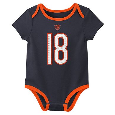 Newborn & Infant Nike Caleb Williams Chicago Bears Name & Number 3-Pack Bodysuit Set