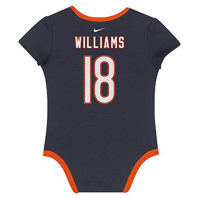 Newborn & Infant Nike Caleb Williams Chicago Bears Name & Number 3-Pack Bodysuit Set