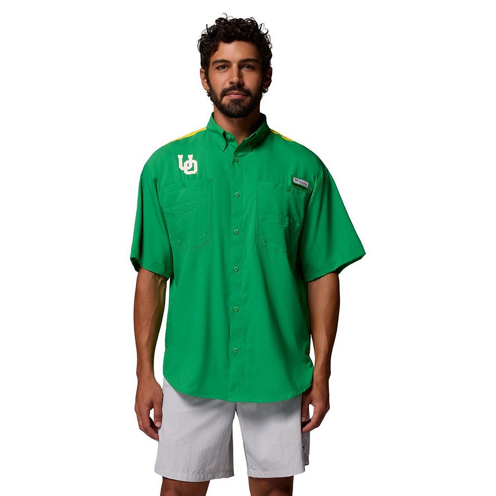 Men's Columbia Green Oregon Ducks Tamiami Colorblock Omni-Shade