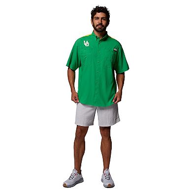 Men's Columbia Green Oregon Ducks Tamiami Colorblock Omni-Shade Button-Down Shirt