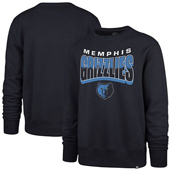 Unisex '47 Navy Memphis Grizzlies Brush By Headline Crewneck Sweatshirt