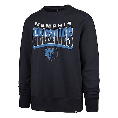 Unisex '47 Navy Memphis Grizzlies Brush By Headline Crewneck Sweatshirt