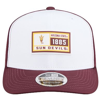 Men's New Era White/Maroon Arizona State Sun Devils Perforated Patched 9SEVENTY Adjustable Hat