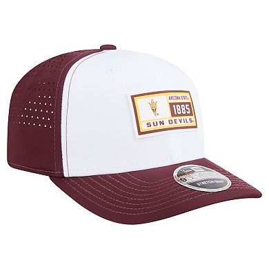 Men's New Era White/Maroon Arizona State Sun Devils Perforated Patched 9SEVENTY Adjustable Hat