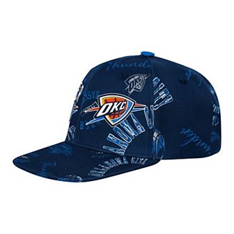 Youth Outerstuff Navy Oklahoma City Thunder Street Hooper Allover Print Snapback Hat
